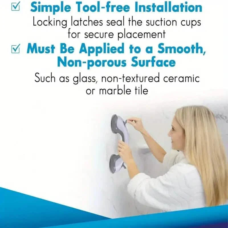Shower Grab Bars for Seniors – 2-Pack Non-Slip Bathtub Safety Handle