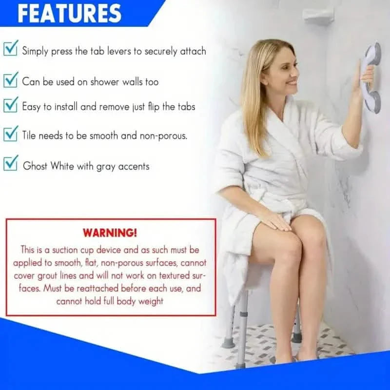 Shower Grab Bars for Seniors – 2-Pack Non-Slip Bathtub Safety Handle