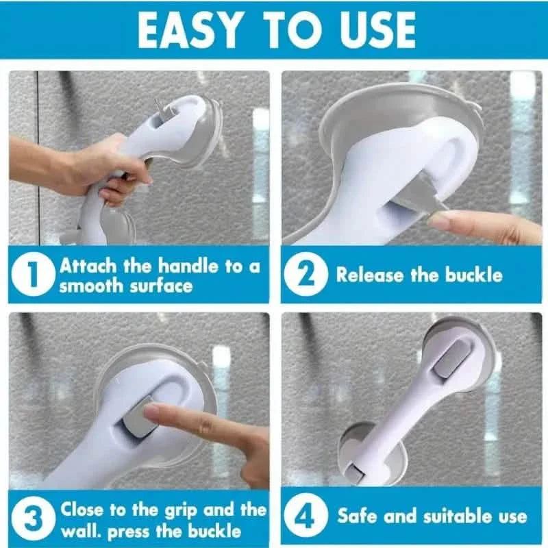 Shower Grab Bars for Seniors – 2-Pack Non-Slip Bathtub Safety Handle
